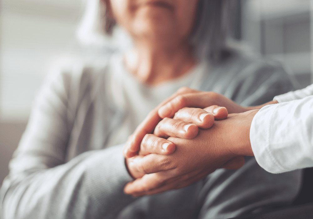 Caring gesture between two people